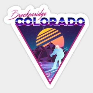 Retro Vaporwave Ski Mountain | Breckenridge Colorado | Shirts, Stickers, and More! Sticker